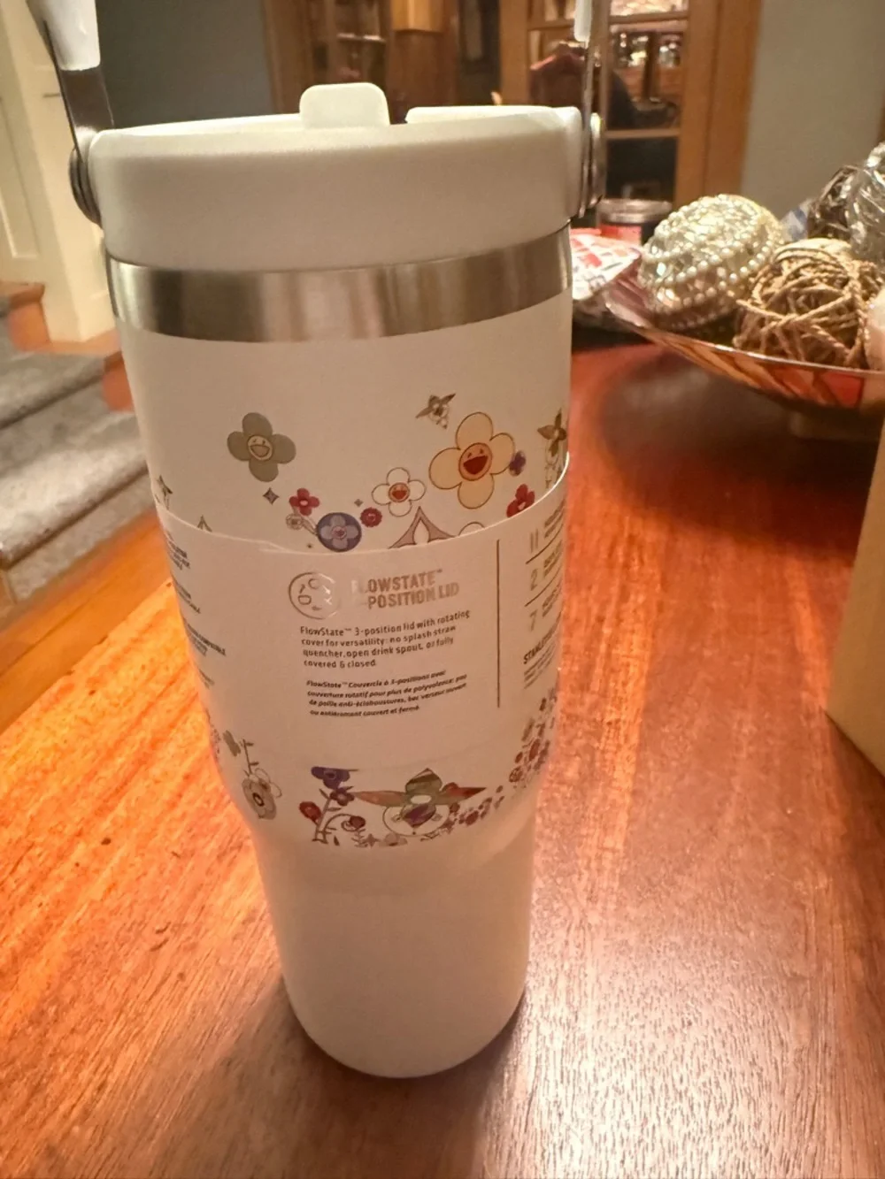 Stanley White Tumbler Box with Colorful LV Floral Graphic - Picture 3 of 5